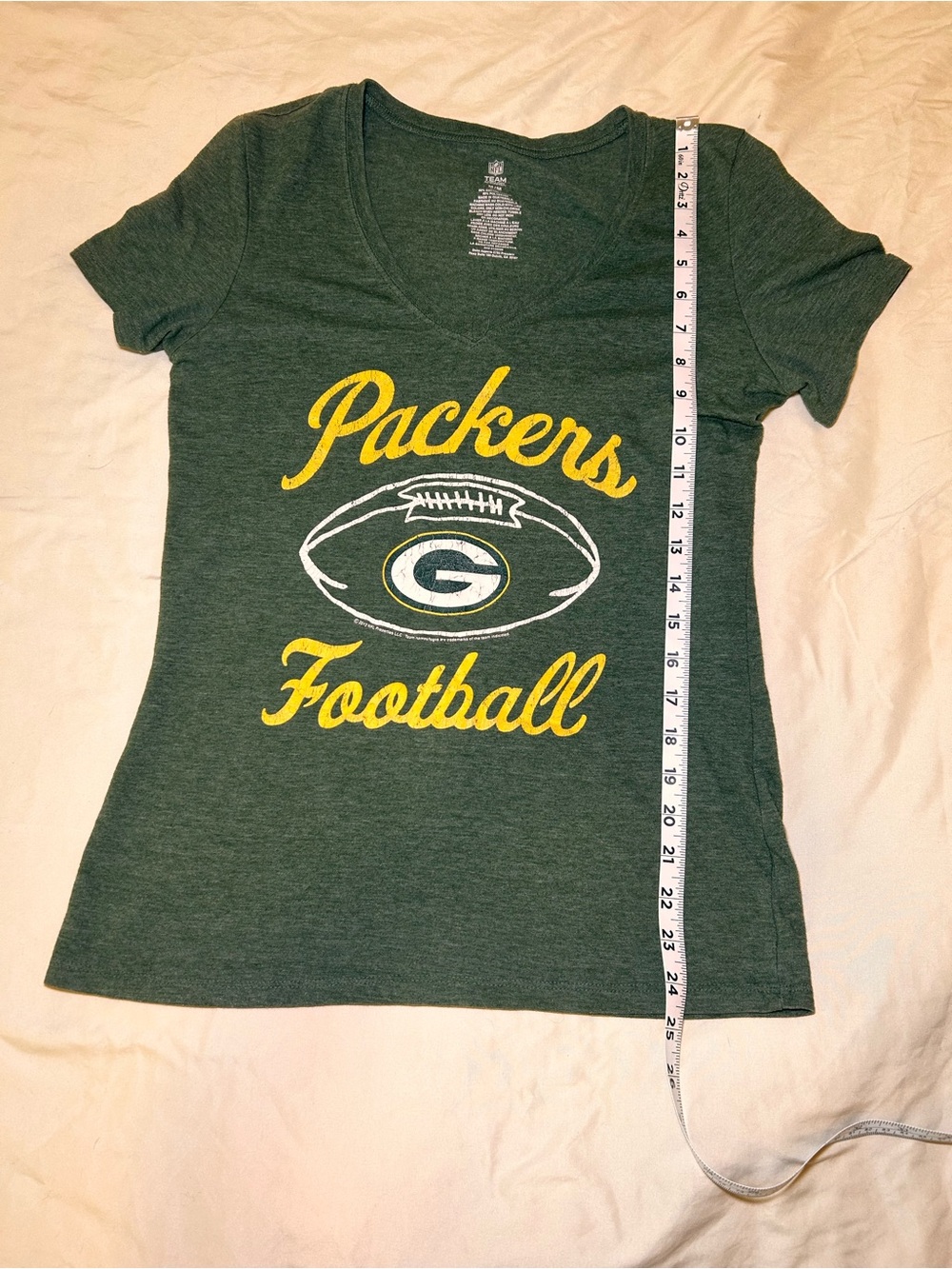 Green Bay Packers Green V-Neck T-Shirt NFL - Picture 5 of 7